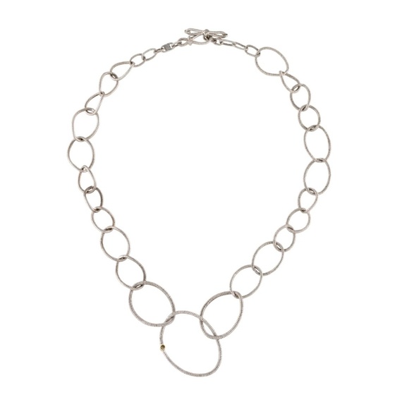 $840 JUDITH RIPKA Two-Tone Diamond Jubilee Chain Necklace - Picture 1 of 7